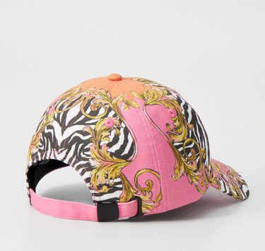 Gorra para mujer Versace Jeans Couture rosa grecas